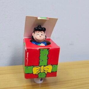 Vintage Peanuts Christmas Pop Up Presents Ornaments Lucy Pencil Topper